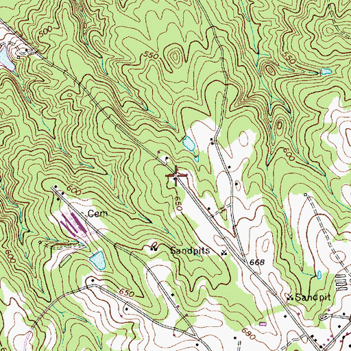 Topographic Map of Poplar Hill Church (historical), SC