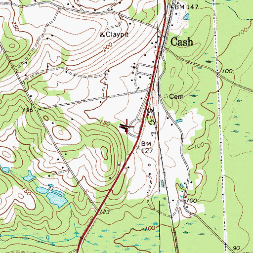 Topographic Map of Prince Carr School, SC