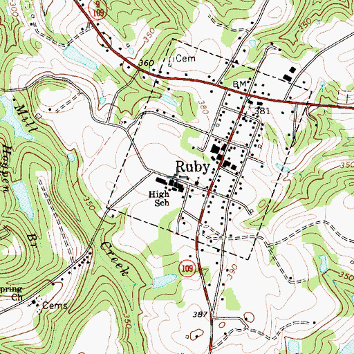 Topographic Map of Ruby Elementary School, SC