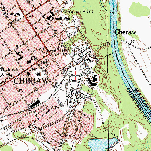 Topographic Map of Saint Davids Cemetery, SC