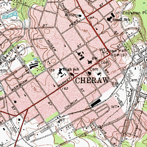 Topographic Map of Saint Davids Episcopal Church, SC