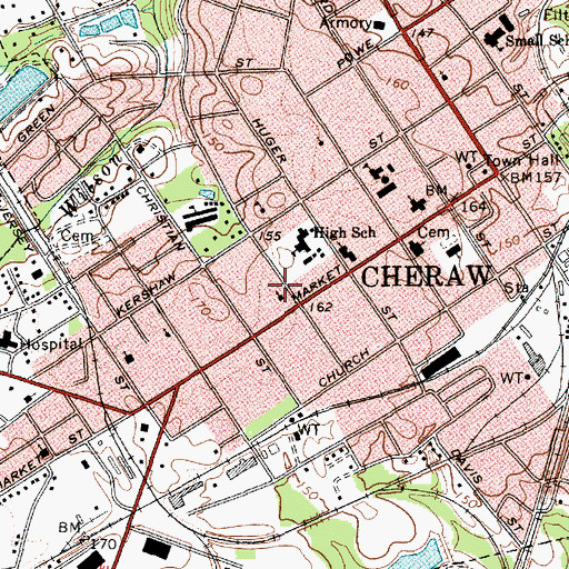 Topographic Map of Saint Peters Roman Catholic Church, SC