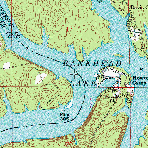 Topographic Map of Mulberry Fork, AL