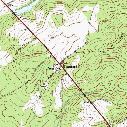 Topographic Map of Sandy Run School (historical), SC
