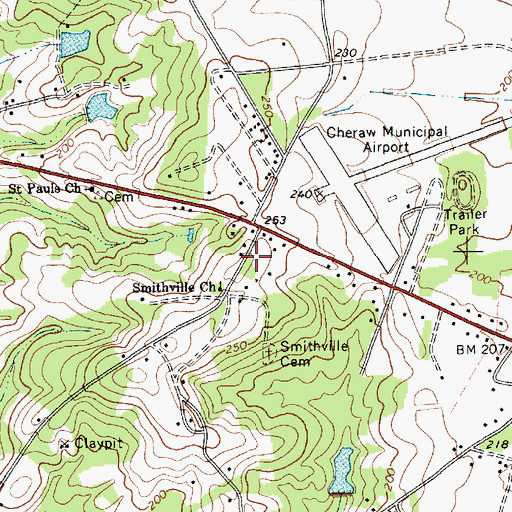Topographic Map of Smithville School (historical), SC