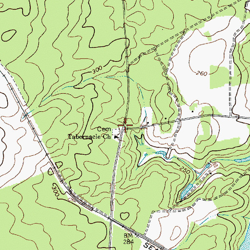 Topographic Map of Tabernacle (historical), SC