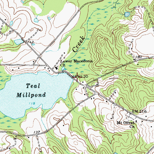 Topographic Map of Teals Mill (historical), SC