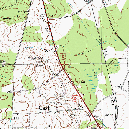 Topographic Map of Youngs School (historical), SC