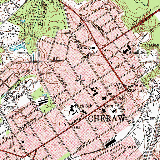 Topographic Map of Wesley United Methodist Church, SC