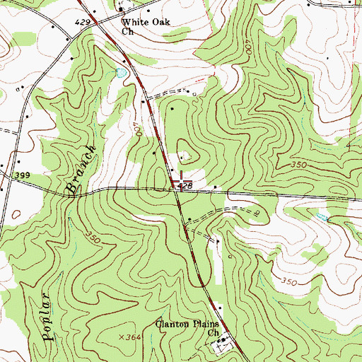 Topographic Map of White Oak School (historical), SC