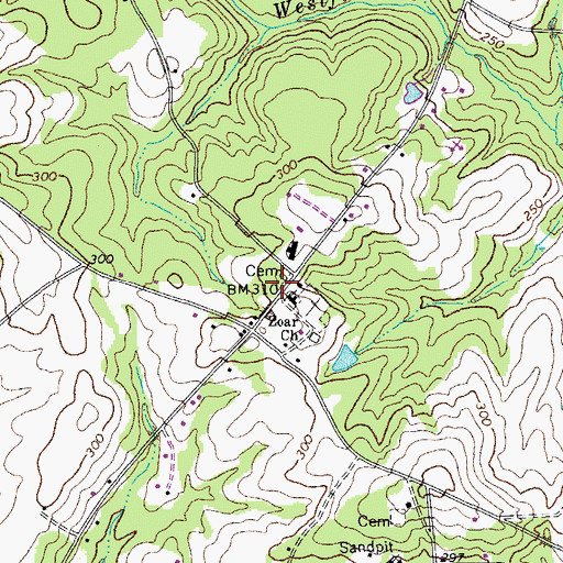 Topographic Map of Zoar School (historical), SC