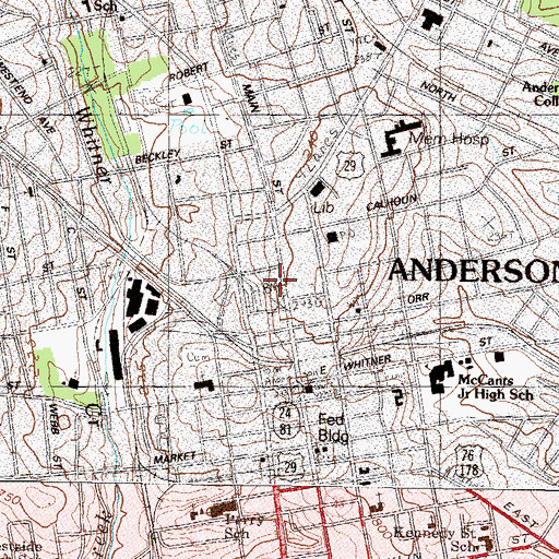 Topographic Map of Carnegie Library (historical), SC