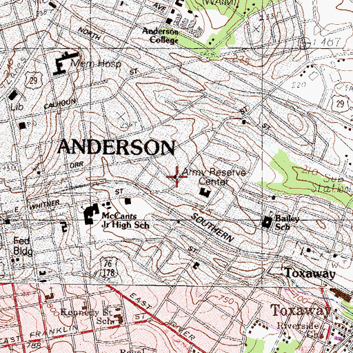 Topographic Map of Church of the Nazarene, SC