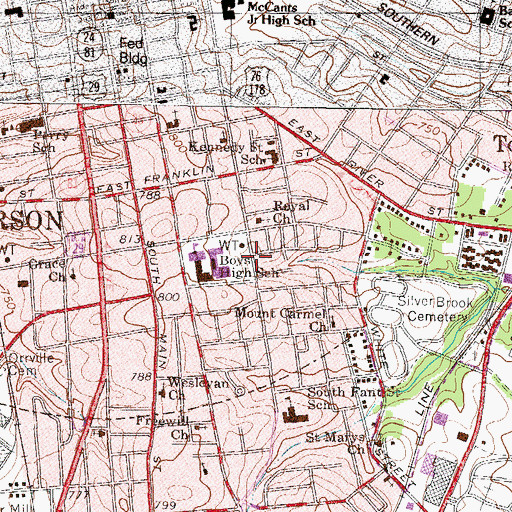 Topographic Map of Fant Street Graded School (historical), SC