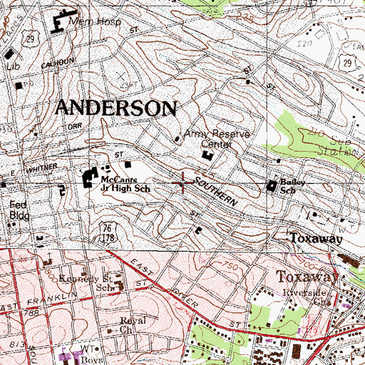 Topographic Map of Fullers Chapel Holiness Church, SC