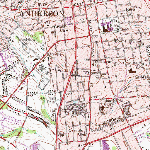 Topographic Map of Pentecostal Holiness Church, SC