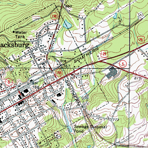 Topographic Map of Ingram Presbyterian Church (historical), SC
