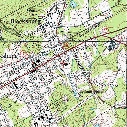 Topographic Map of Massadonia Baptist Church (historical), SC