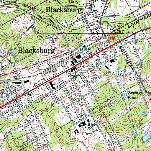 Topographic Map of Saint John Methodist Church, SC