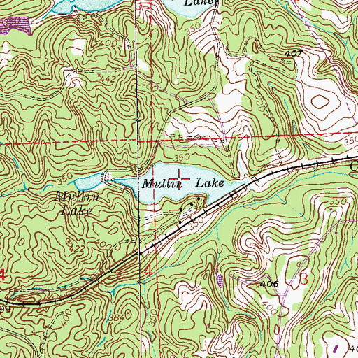 Topographic Map of Mullin Lake, AL