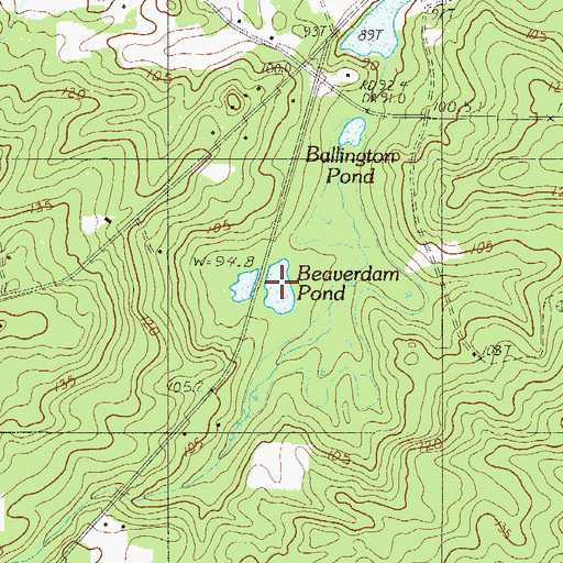 Topographic Map of Beaverdam Pond, SC