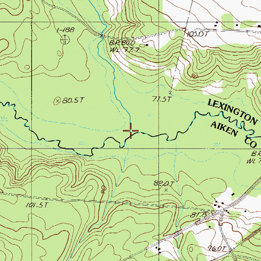 Topographic Map of Black Creek, SC