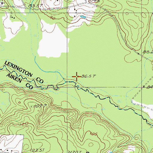 Topographic Map of Hood Branch, SC