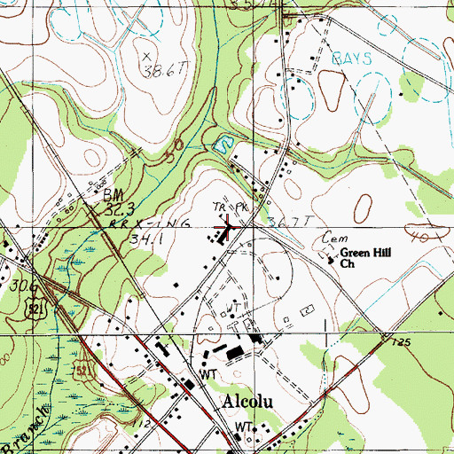Topographic Map of Alcolu Elementary School, SC