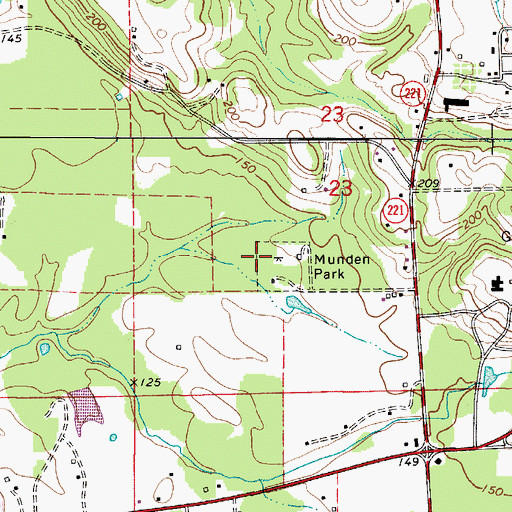 Topographic Map of Munden Park, AL