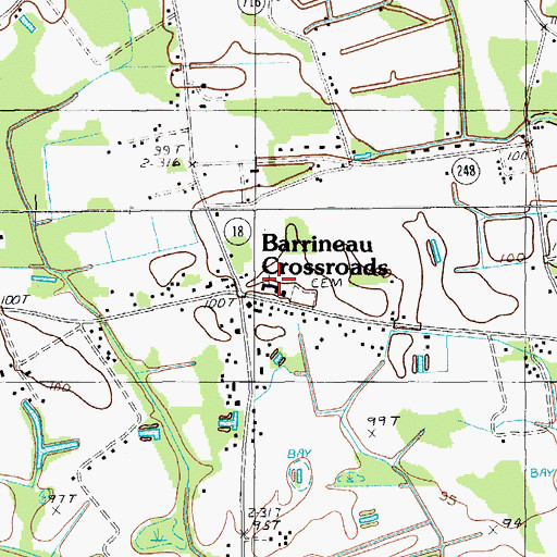 Topographic Map of Barrineau Church, SC