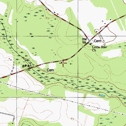 Topographic Map of Baywood School (historical), SC