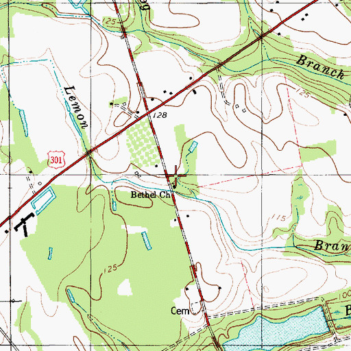 Topographic Map of Bethel School (historical), SC