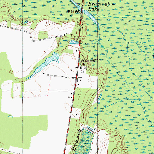 Topographic Map of Brewington (historical), SC