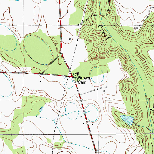 Topographic Map of Brown Cemetery, SC