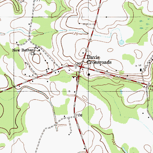 Topographic Map of Cross Roads School (historical), SC