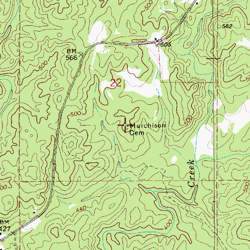 Topographic Map of Murchison Cemetery, AL