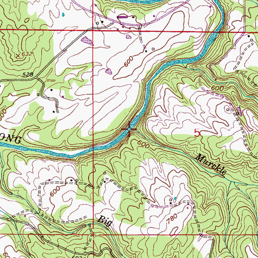 Topographic Map of Murckle Branch, AL