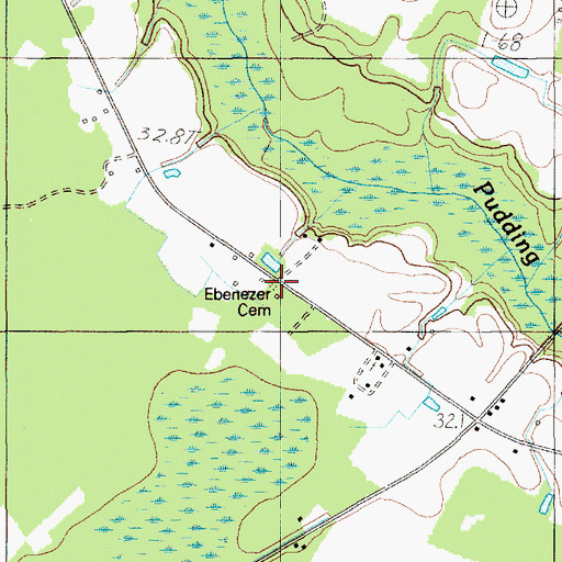 Topographic Map of Ebenezer Cemetery, SC