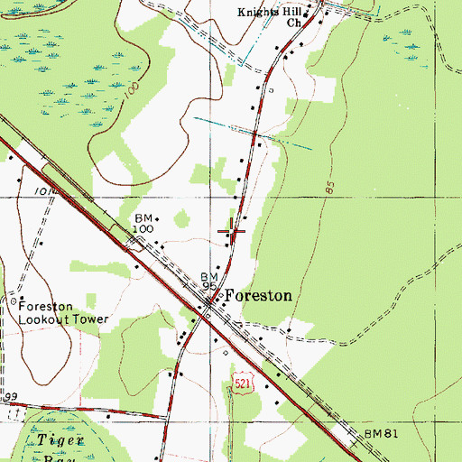 Topographic Map of Foreston Church (historical), SC