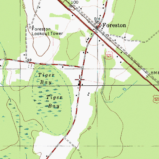 Topographic Map of Foreston School (historical), SC