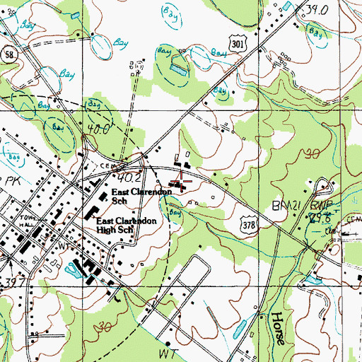 Topographic Map of Free Will Baptist Childrens Home, SC