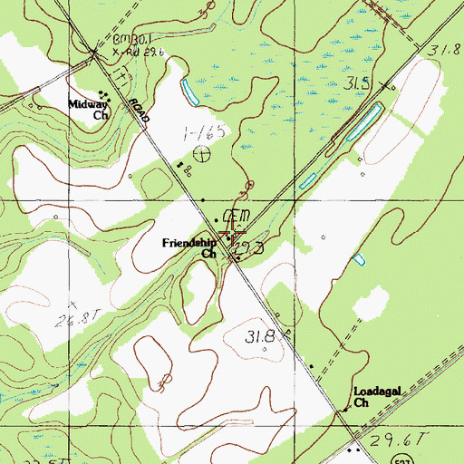 Topographic Map of Friendship Church, SC