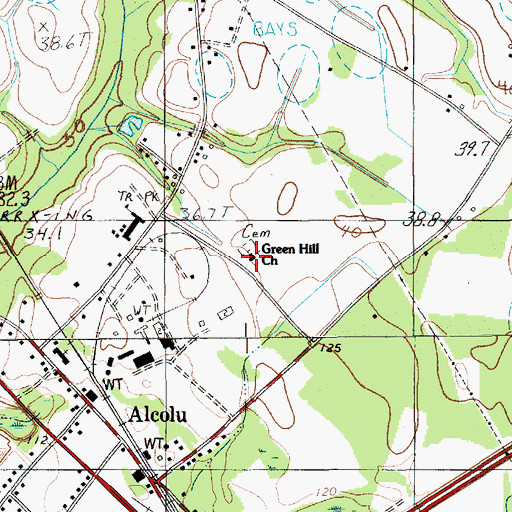 Topographic Map of Green Hill Church, SC