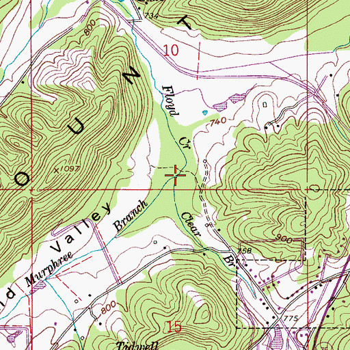 Topographic Map of Murphree Branch, AL