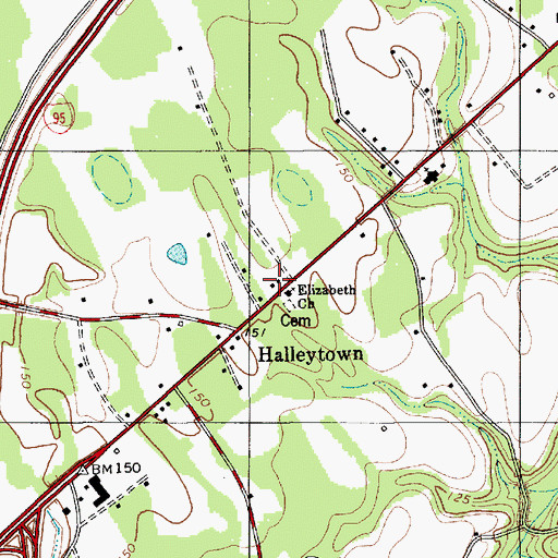Topographic Map of Halleytown Church (historical), SC