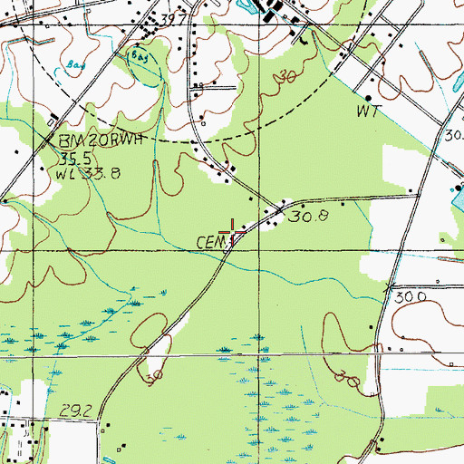 Topographic Map of Hickory Grove Church, SC