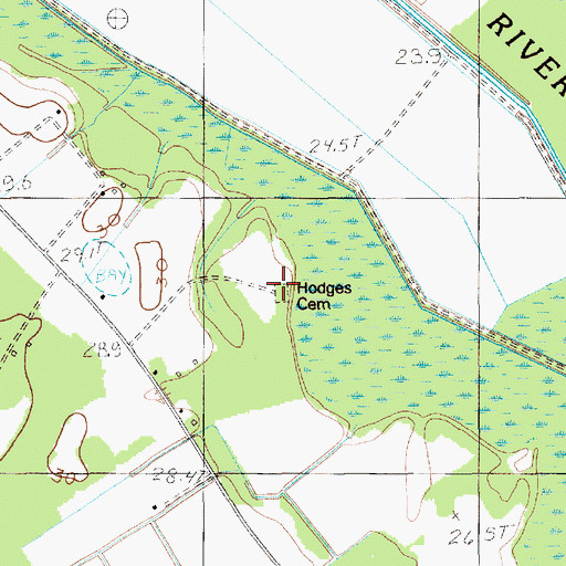 Topographic Map of Hodges Cemetery, SC
