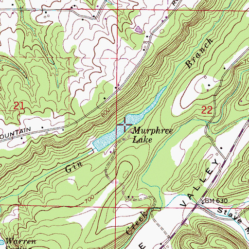 Topographic Map of Murphree Lake, AL
