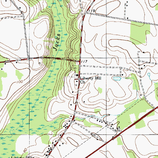 Topographic Map of Liberty Hill School (historical), SC