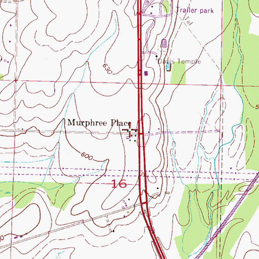 Topographic Map of Murphree Place, AL